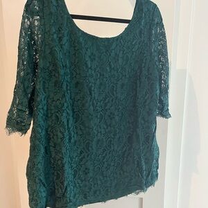 Motherhood Emerald Lace Blouse